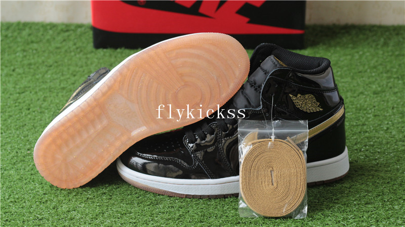 Authentic Air Jordan 1 OG Black Metallic Gold